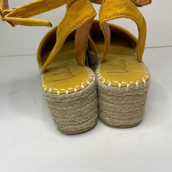 Lulus Janelle Marigold Suede Flatform Espadrilles size 6.5 - Picture 5 of 8